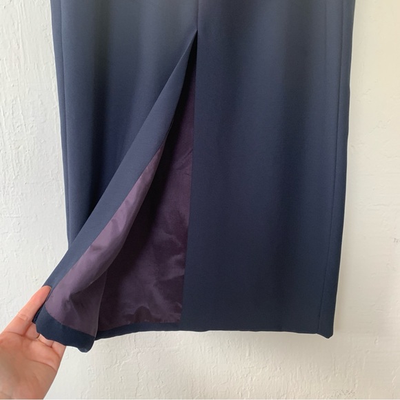 Cache Evening Dress In Navy Blue Open Back - Picture 9 of 11